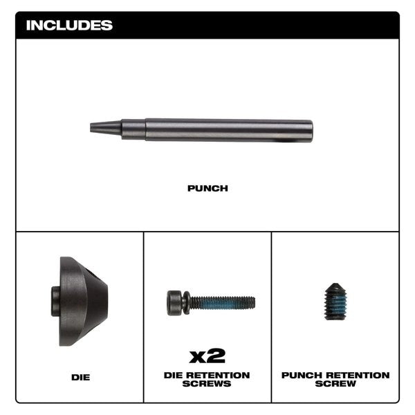 Punch and Die Set for M12 FUEL 16 Gauge Nibbler