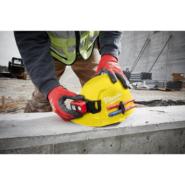Front Brim White Front Brim Hard Hat w/6pt Ratcheting Suspension - Type 1, Class E, Type 1, Class E