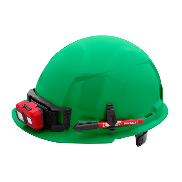 Front Brim Green Front Brim Hard Hat w/6pt Ratcheting Suspension - Type 1, Class E, Type 1, Class E