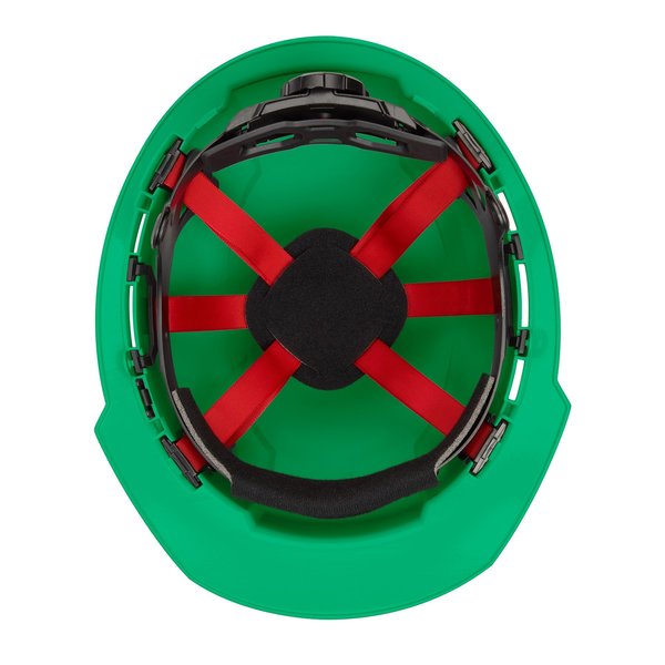 Front Brim Green Front Brim Hard Hat w/6pt Ratcheting Suspension - Type 1, Class E, Type 1, Class E