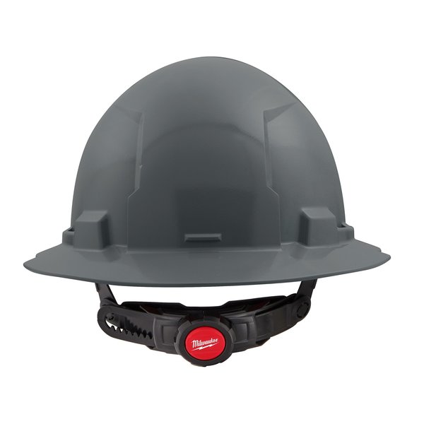 Full Brim Gray Full Brim Hard Hat w/6pt Ratcheting Suspension - Type 1, Class E, Type 1, Class E