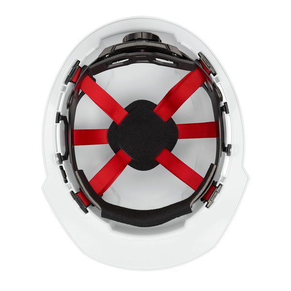 Front Brim White Front Brim Vented Hard Hat w/6pt Ratcheting Suspension - Type 1, Class C