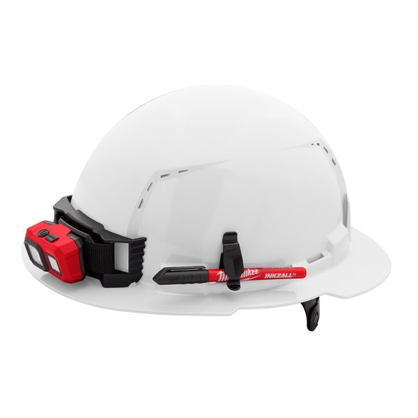 Full Brim White Full Brim Vented Hard Hat w/6pt Ratcheting Suspension - Type 1, Class C