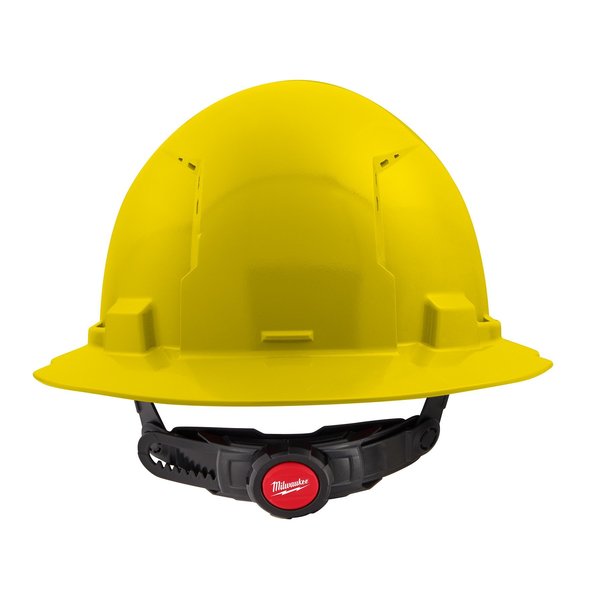 Full Brim Yellow Full Brim Vented Hard Hat w/6pt Ratcheting Suspension - Type 1, Class C