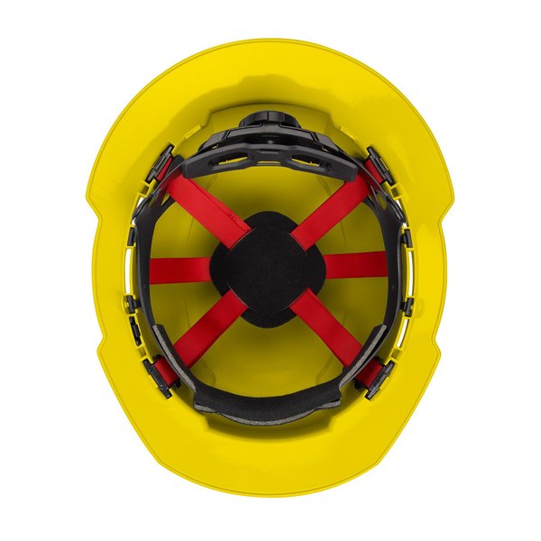 Full Brim Yellow Full Brim Vented Hard Hat w/6pt Ratcheting Suspension - Type 1, Class C