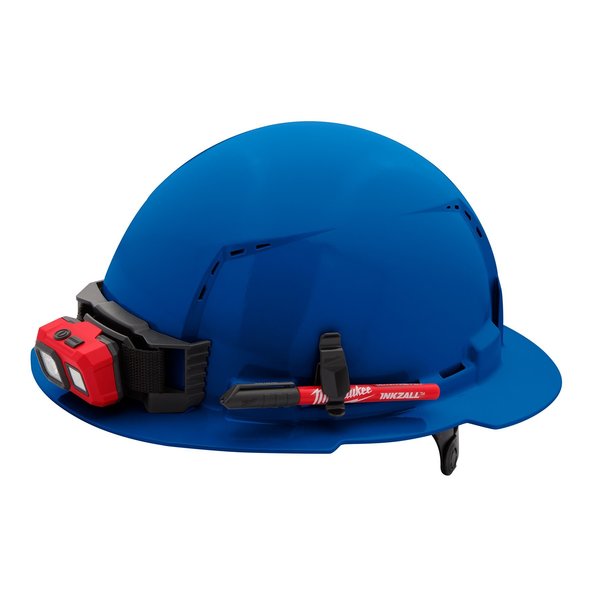 Full Brim Blue Full Brim Vented Hard Hat w/6pt Ratcheting Suspension - Type 1, Class C