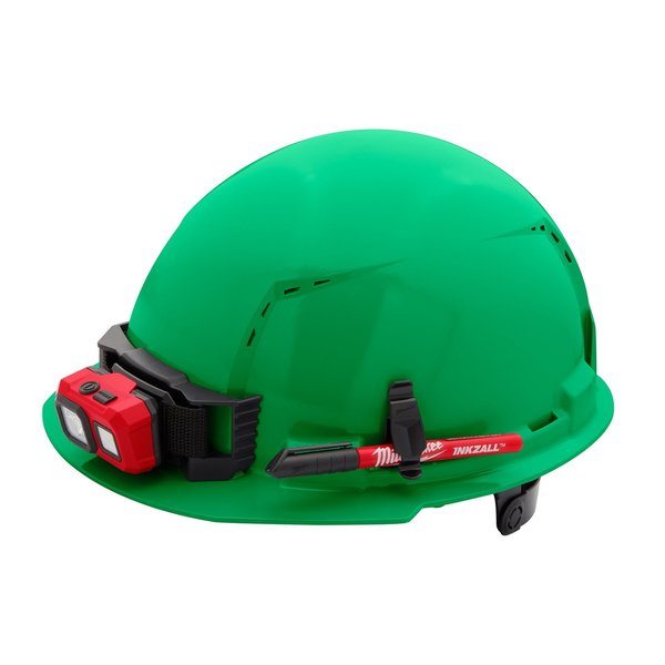 Front Brim Green Front Brim Vented Hard Hat w/6pt Ratcheting Suspension - Type 1, Class C