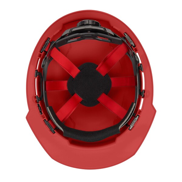 Front Brim Red Front Brim Vented Hard Hat w/6pt Ratcheting Suspension - Type 1, Class C