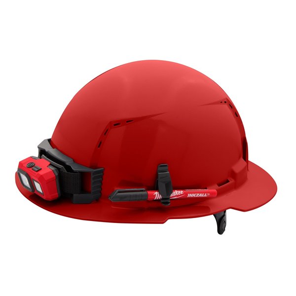 Full Brim Red Full Brim Vented Hard Hat w/6pt Ratcheting Suspension - Type 1, Class C