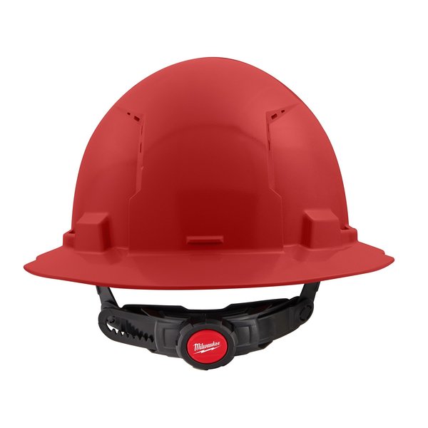 Full Brim Red Full Brim Vented Hard Hat w/6pt Ratcheting Suspension - Type 1, Class C