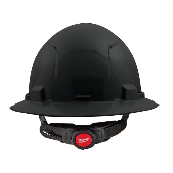 Full Brim Black Full Brim Vented Hard Hat w/6pt Ratcheting Suspension - Type 1, Class C