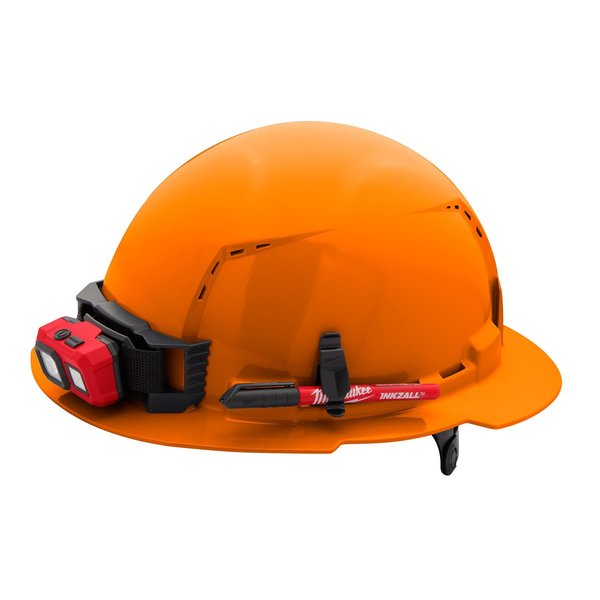 Full Brim Orange Full Brim Vented Hard Hat w/6pt Ratcheting Suspension - Type 1, Class C