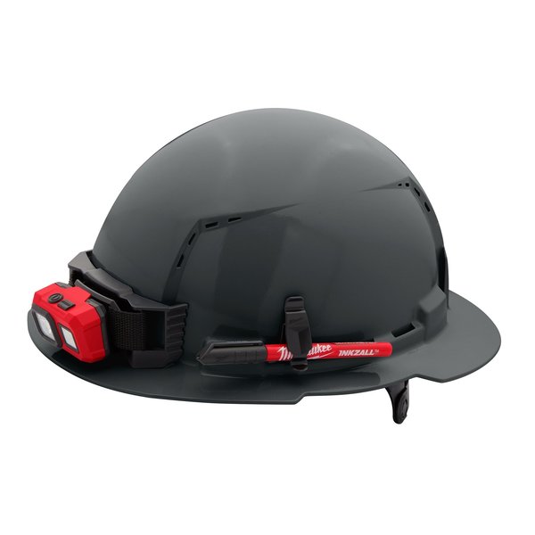 Full Brim Gray Full Brim Vented Hard Hat w/6pt Ratcheting Suspension - Type 1, Class C