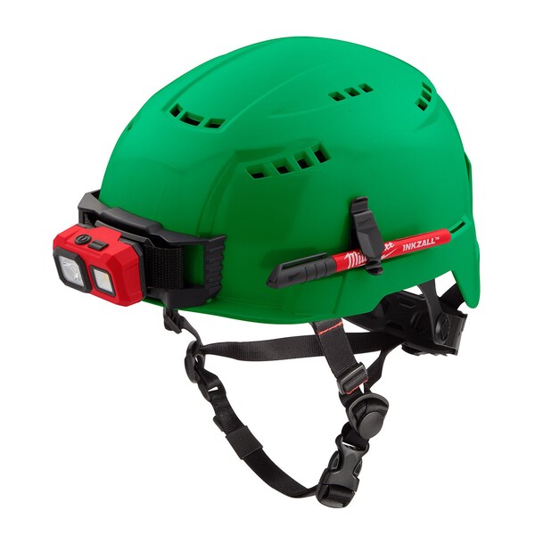 Climbing Green Vented Safety Helmet - Type 2, Class C, Type 2, Class C