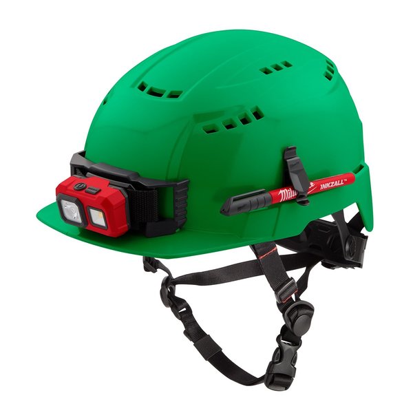 Front Brim Green Front Brim Vented Safety Helmet - Type 2, Class C, Type 2, Class C