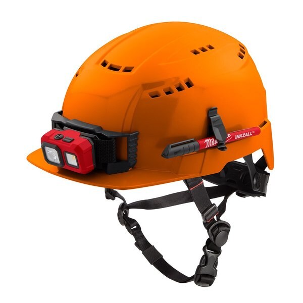 Front Brim Orange Front Brim Vented Safety Helmet - Type 2, Class C, Type 2, Class C