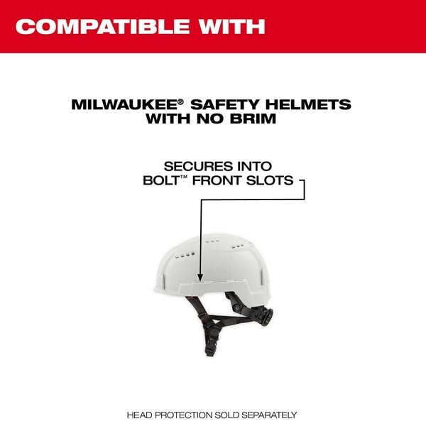 BOLT Gray Dual Coat Lens Full Face Shield for Milwaukee No-Brim Safety Helmets