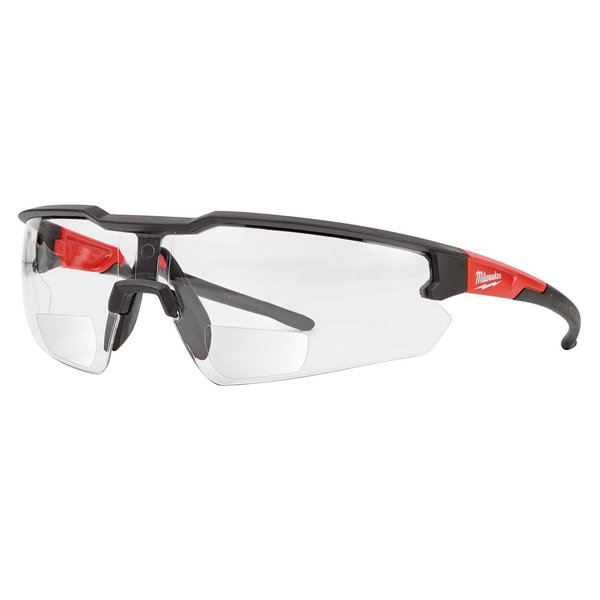 Safety Glasses - +2.00 Magnified Clear Anti-Scratch Lenses (Polybag), Clear Polycarbonate Lens