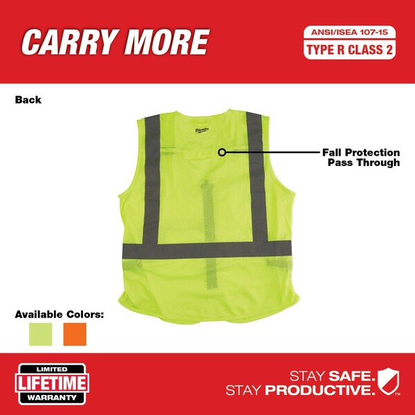 Class 2 High Visibility Yellow Safety Vest - 2XL/3XL