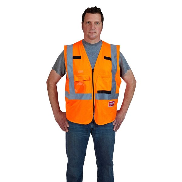 Class 2 High Visibility Orange  Safety Vest - 2XL/3XL