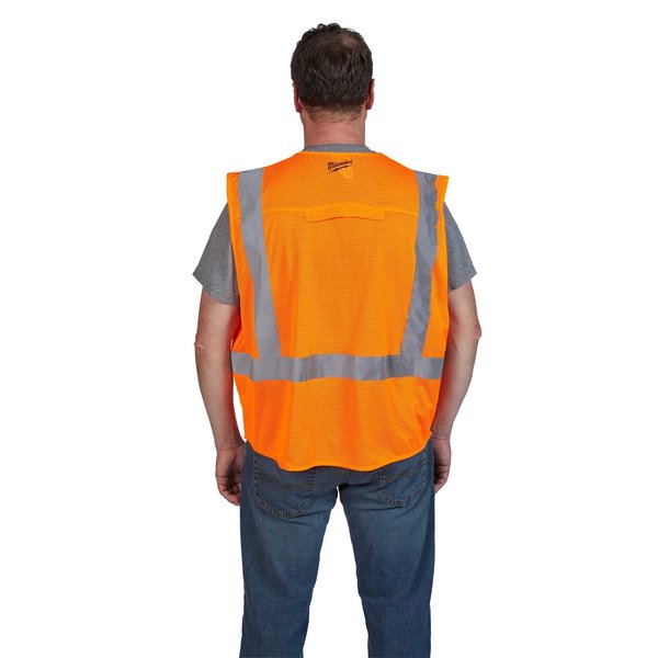 Class 2 High Visibility Orange  Safety Vest - 2XL/3XL