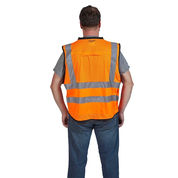 Class 2 High Visibility Orange Performance Safety Vest - S/M