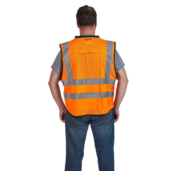 Class 2 High Visibility Orange Performance Safety Vest - 4XL/5XL