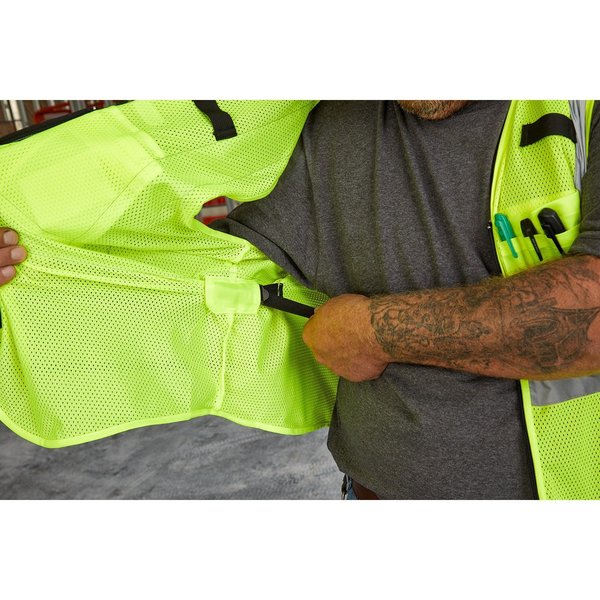 Class 2 High Visibility Yellow Mesh Safety Vest - 4X-Large/5X-Large