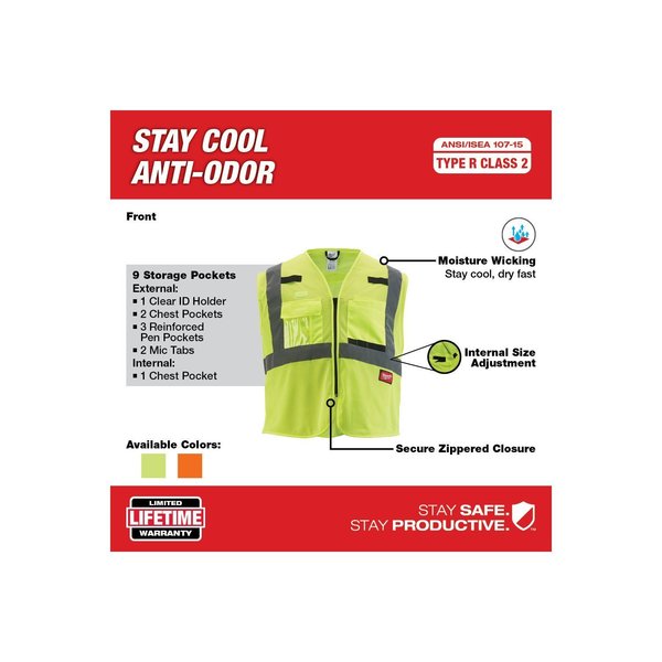 Class 2 High Visibility Yellow Mesh Safety Vest - 4X-Large/5X-Large
