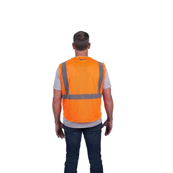 Class 2 High Visibility Orange Mesh Safety Vest - Small/Medium
