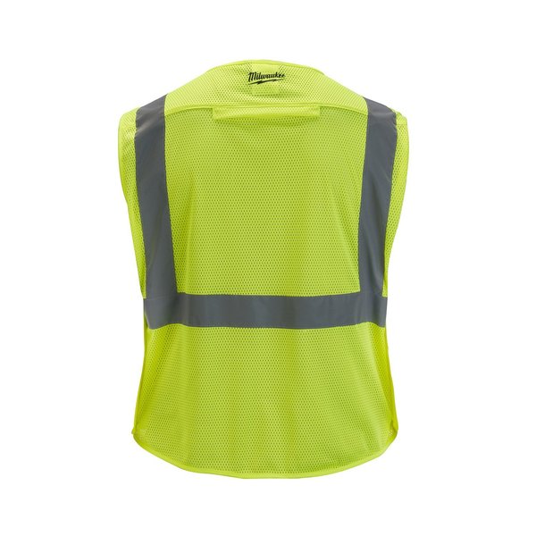 Class 2 Breakaway High Visibility Yellow Mesh Safety Vest - Large/X-Large