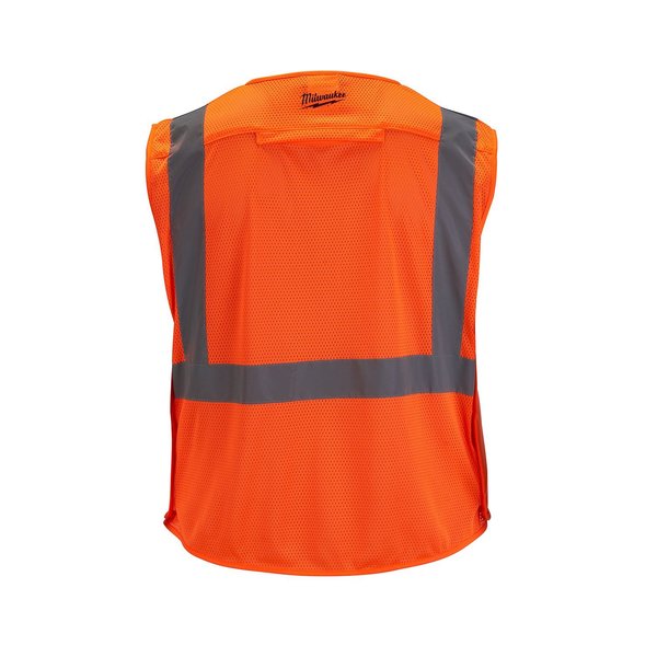 Class 2 Breakaway High Visibility Orange Mesh Safety Vest - Small/Medium
