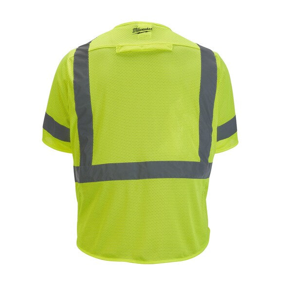 Class 3 High Visibility Yellow Mesh Safety Vest - Large/X-Large