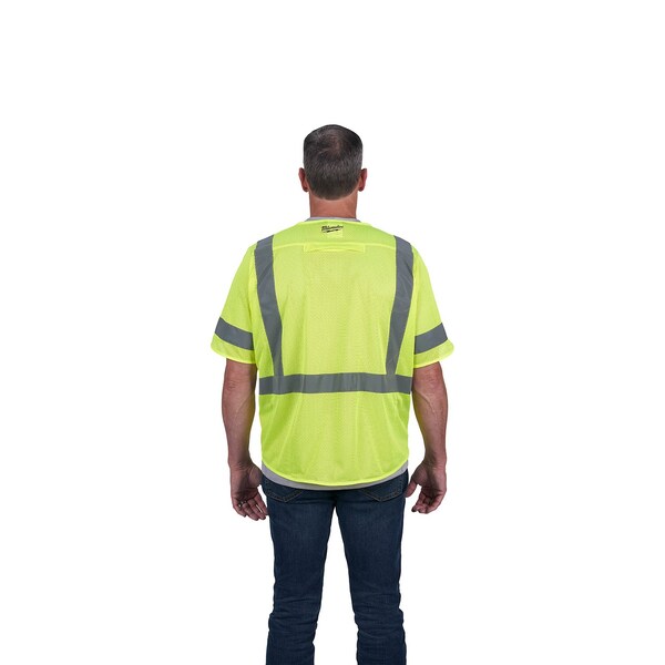 Class 3 High Visibility Yellow Mesh Safety Vest - Large/X-Large