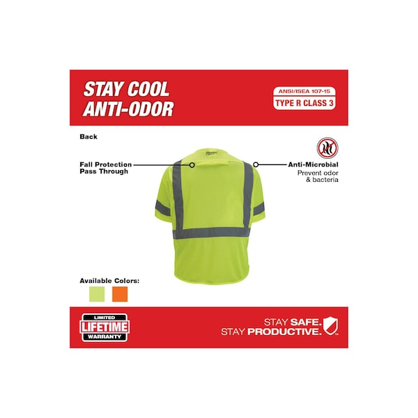 Class 3 High Visibility Yellow Mesh Safety Vest - 4X-Large/5X-Large
