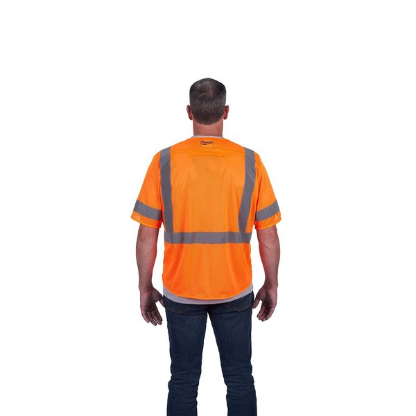 Class 3 High Visibility Orange Mesh Safety Vest - 4X-Large/5X-Large
