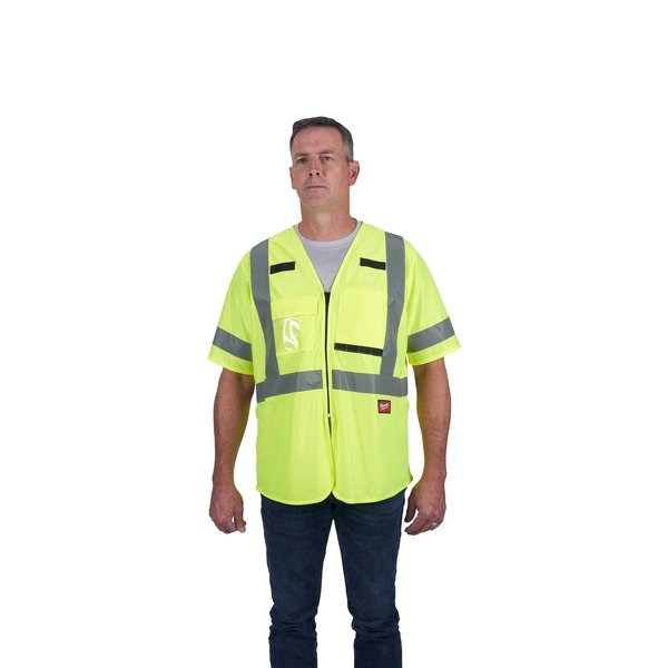 Class 3 High Visibility Yellow Safety Vest - 4X-Large/5X-Large