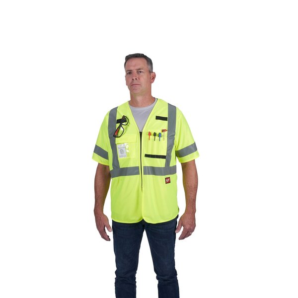 Class 3 High Visibility Yellow Safety Vest - 4X-Large/5X-Large