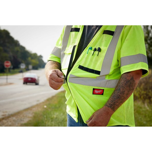 Class 3 High Visibility Yellow Safety Vest - 4X-Large/5X-Large