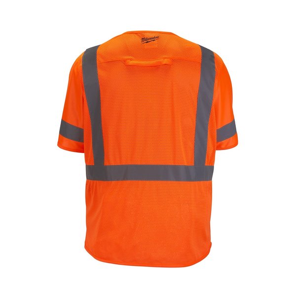 Class 3 High Visibility Orange Safety Vest - Large/X-Large