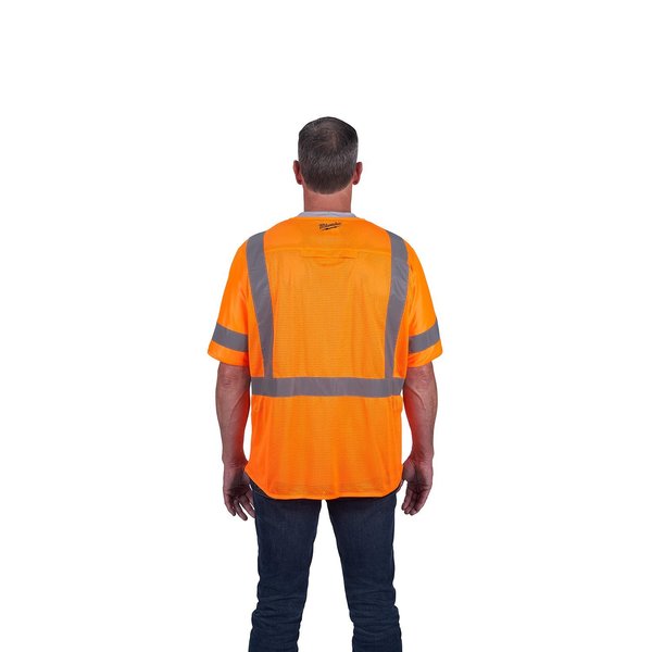Class 3 High Visibility Orange Safety Vest - Large/X-Large