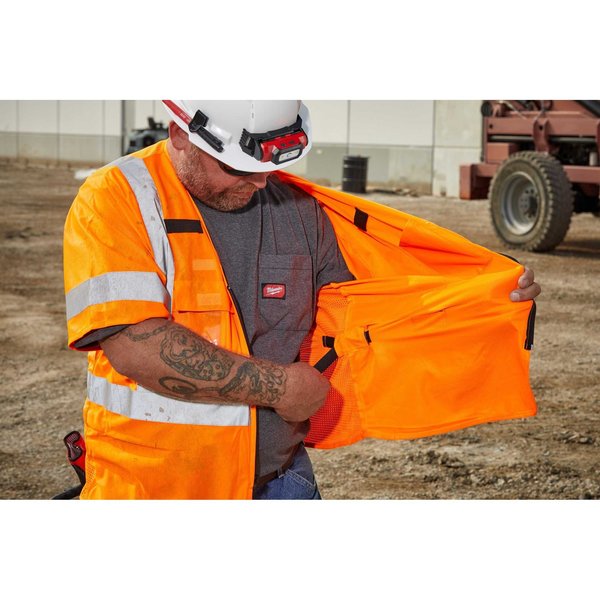 Class 3 High Visibility Orange Safety Vest - Small/Medium