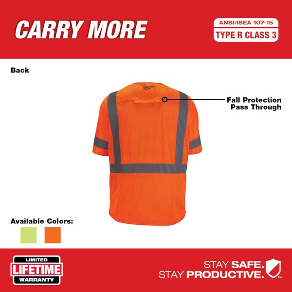 Class 3 High Visibility Orange Safety Vest - 4XL/5XL