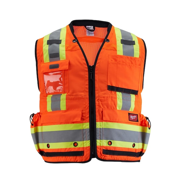 Class 2 Surveyor's High Visibility Yellow Safety Vest - Large/X-Large