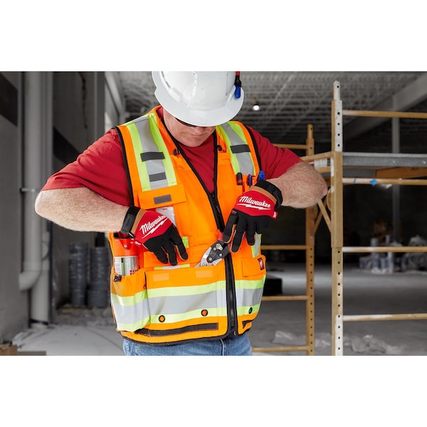 Class 2 Surveyor's High Visibility Yellow Safety Vest - Large/X-Large