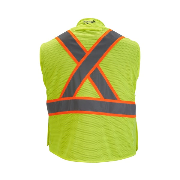 Class 2 CSA Compliant Breakaway High Visibility Yellow Mesh Safety Vest - Small/Medium