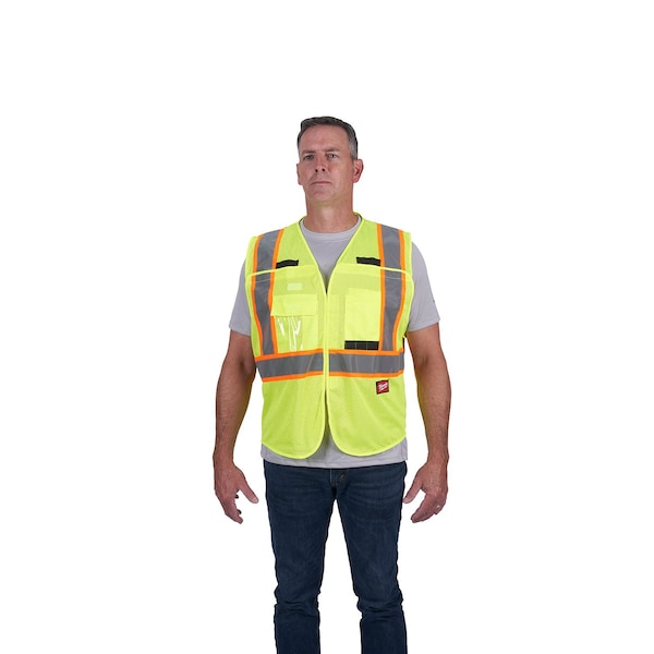 Class 2 CSA Compliant Breakaway High Visibility Yellow Mesh Safety Vest - Small/Medium