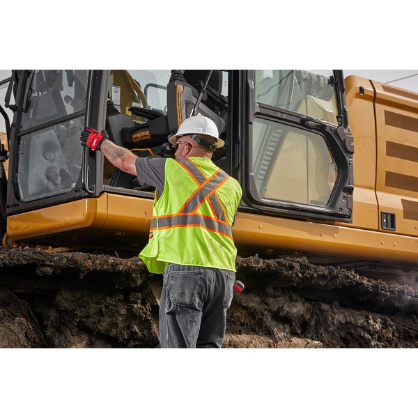 Class 2 CSA Compliant Breakaway High Visibility Orange Mesh Safety Vest - 4X-Large/5X-Large