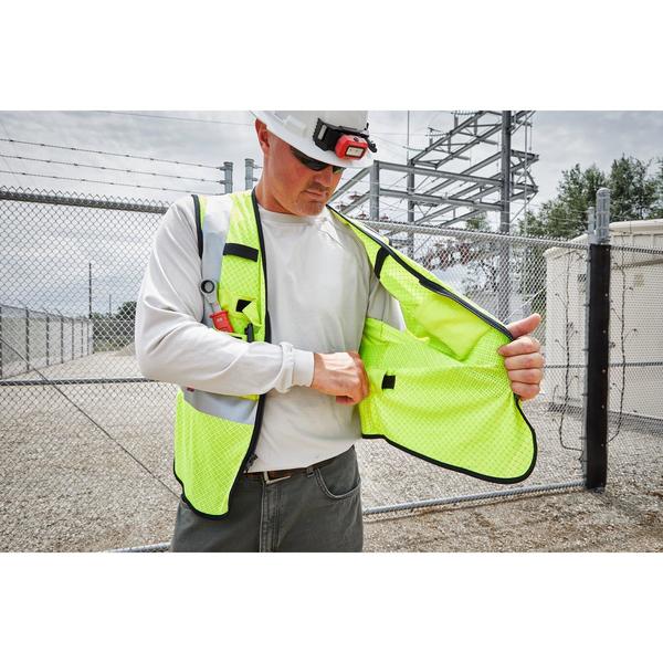 Arc-Rated/Flame-Resistant Cat 1 Class 2 High Visibility Yellow Mesh Safety Vest - Large/X-Large