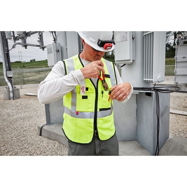 Arc-Rated/Flame-Resistant Cat 1 Class 2 High Visibility Yellow Safety Vest - Small/Medium
